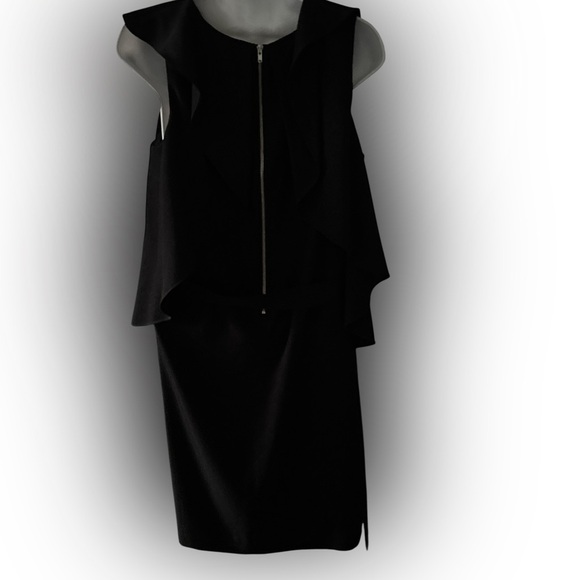 Guess by Marciano Elegant Black Cammun Sleeveless Ruffle Dress - Picture 14 of 15